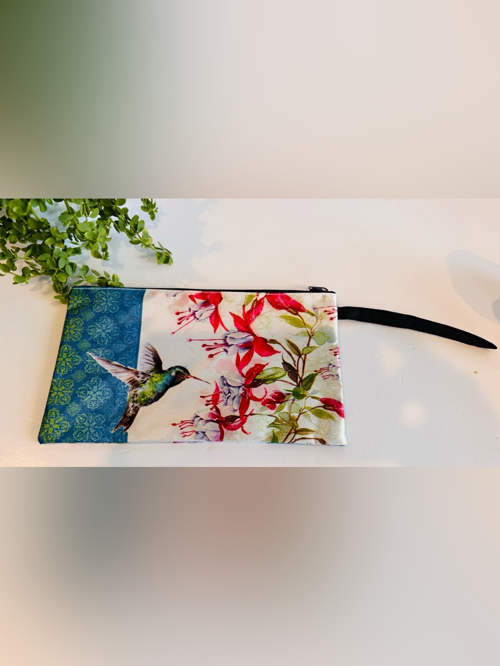 Hummingbird Travel Wristlet/ Pencil Case NWOT